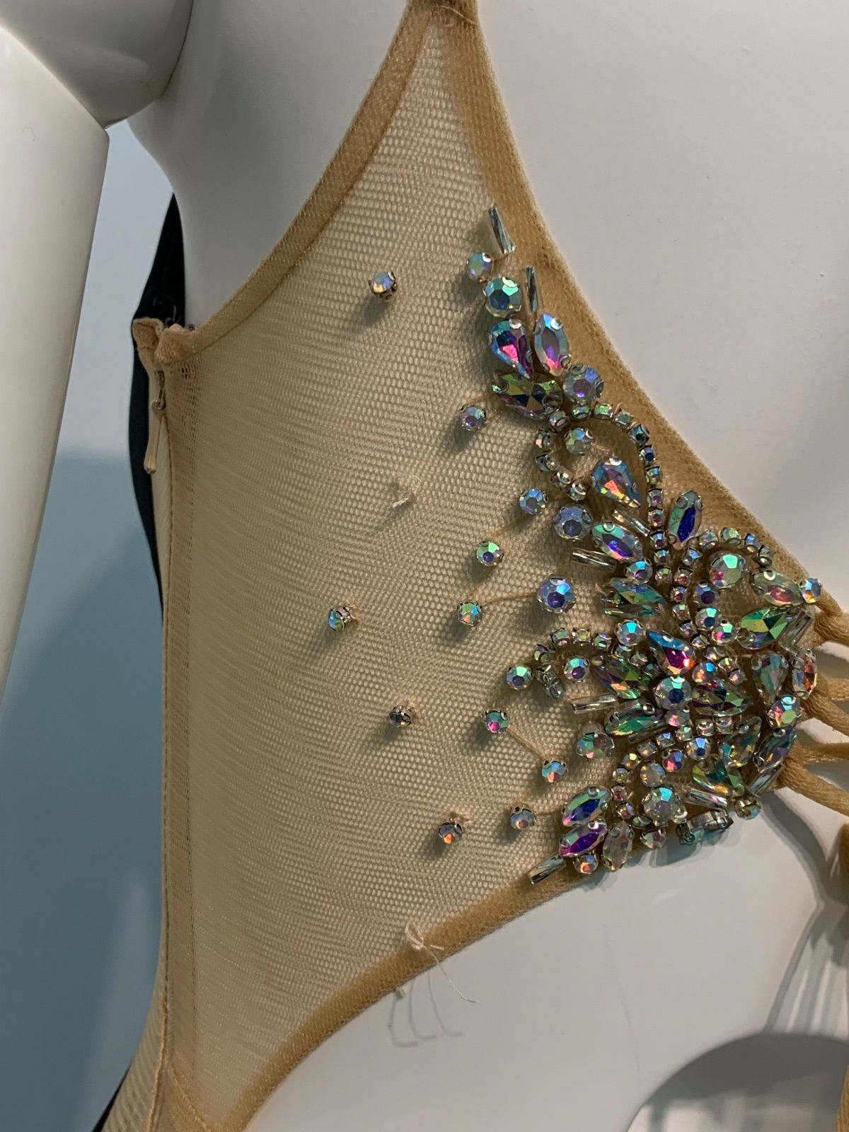 1650 AR Angel R エンジェルアール キャバクラ ドレス シースルー 伸縮性 タイト ミニ ストーン キラキラ バックオープン キャバドレス S MAAHADDERANG_COM