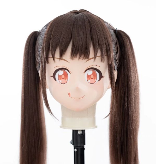 ☆即納 全頭マスク カツラ付き ロック付き NO.386 ドール ヘッド