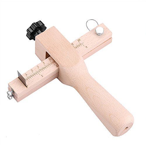 Garosa ストラップカッター 木製 レザーカットツール 調節 革工具 レザーベルトカッター DIY ハンドクラフトカッター 5ブレード