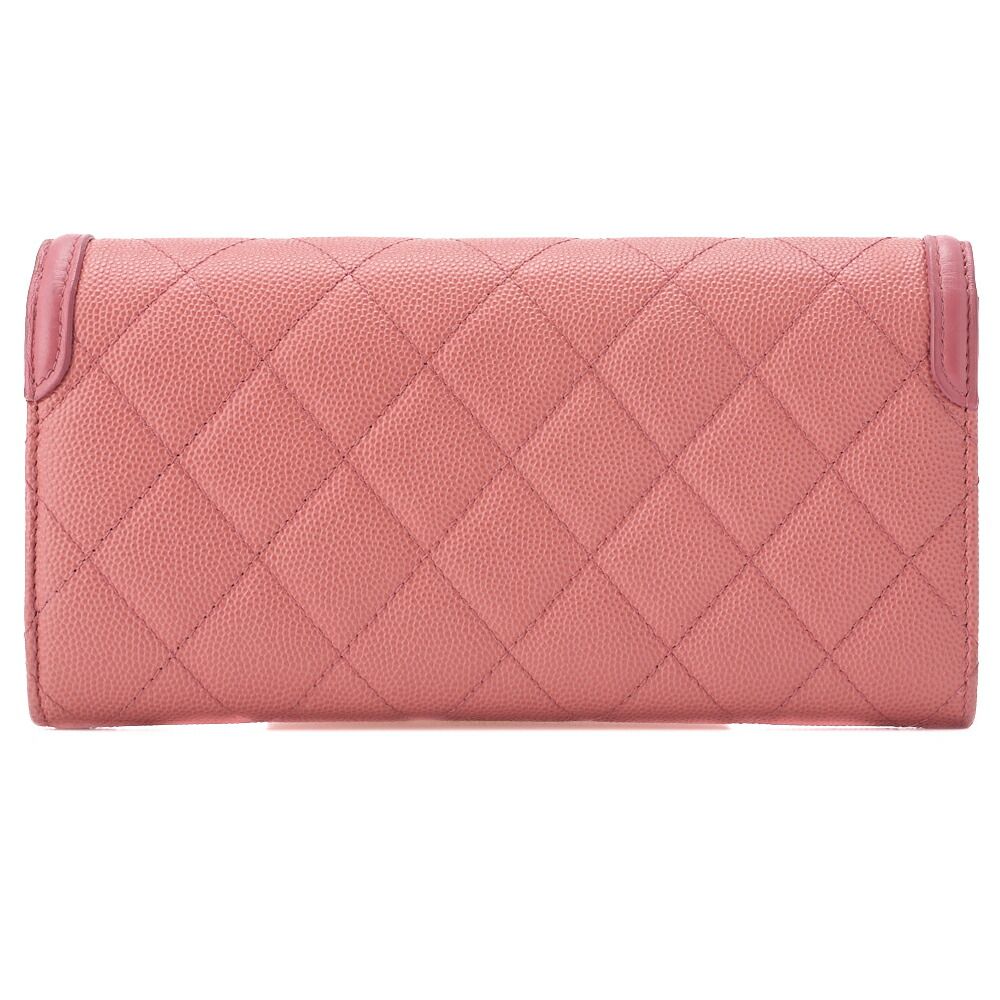 値下げ中【CHANEL】CCフィリグリー キャビアスキン マトラッセ 長財布 CHANEL シャネル マトラッセ CCフィリグリー 二つ折り長財布 キャビア