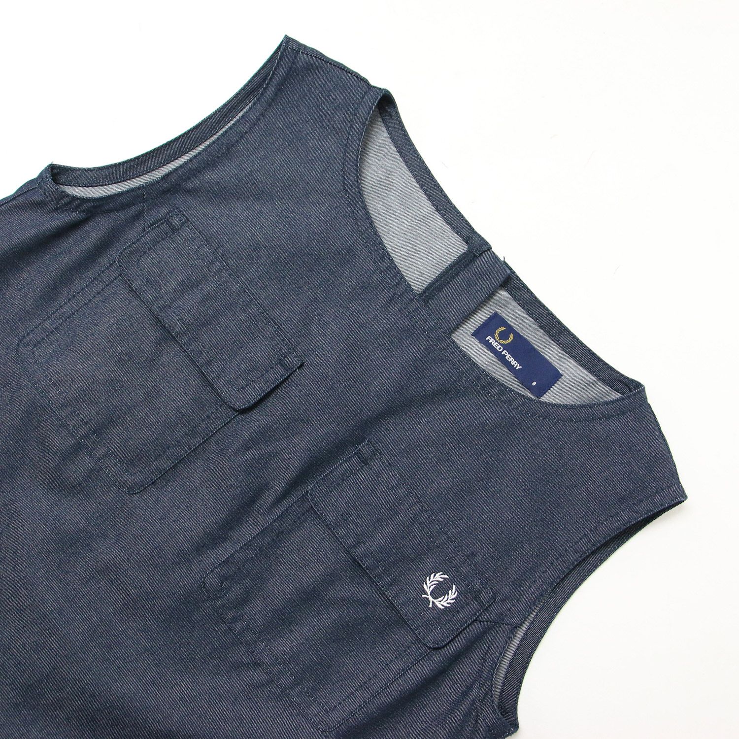 美品 FRED PERRY フレッドペリー ワンピース ネイビー 紺 サイズ:8(S  