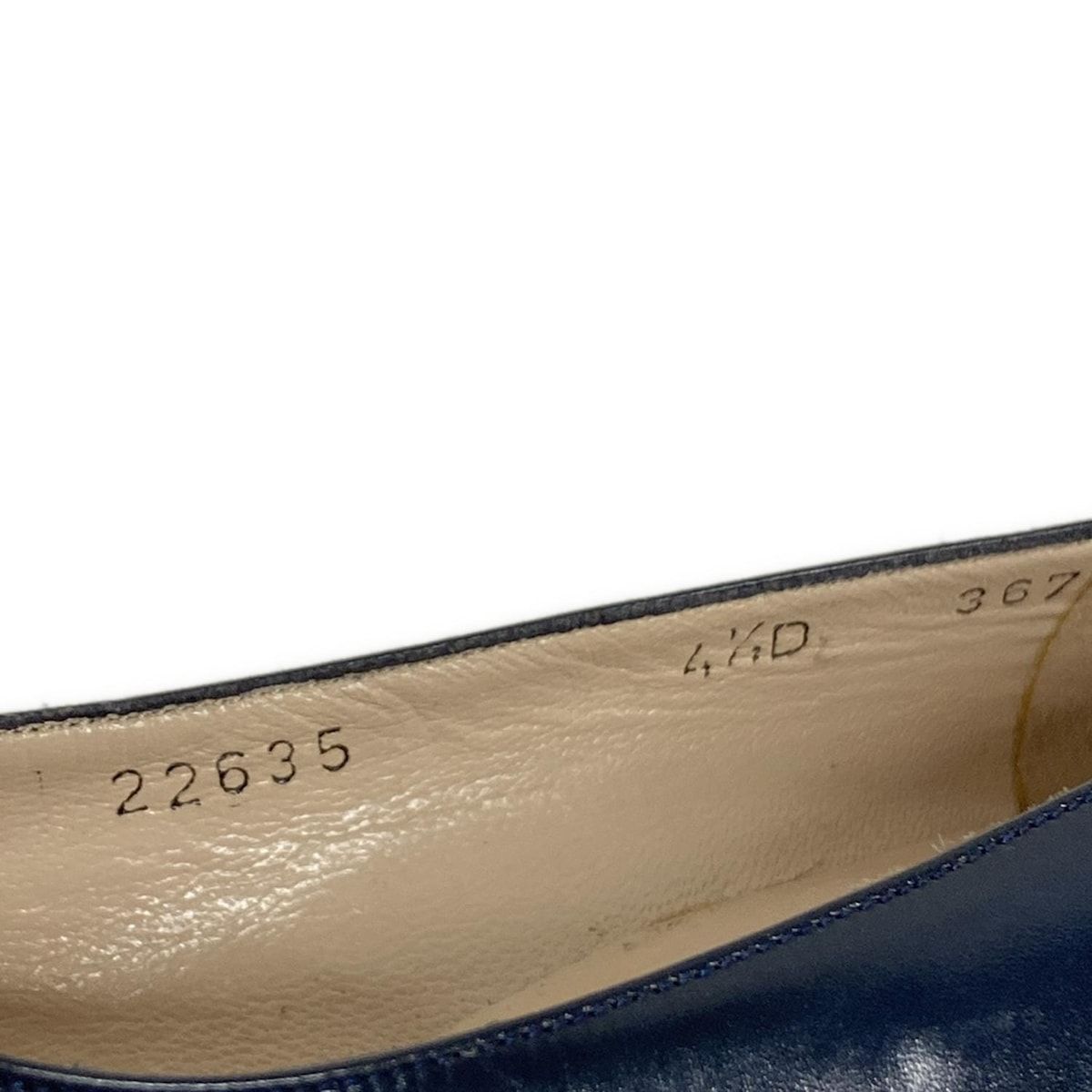 FERRAGAMO|SalvatoreFerragamo サルバトーレフェラガモ パンプス 4 1|2 D レディース - ネイビー×黒 レザー NICORILABO_COM