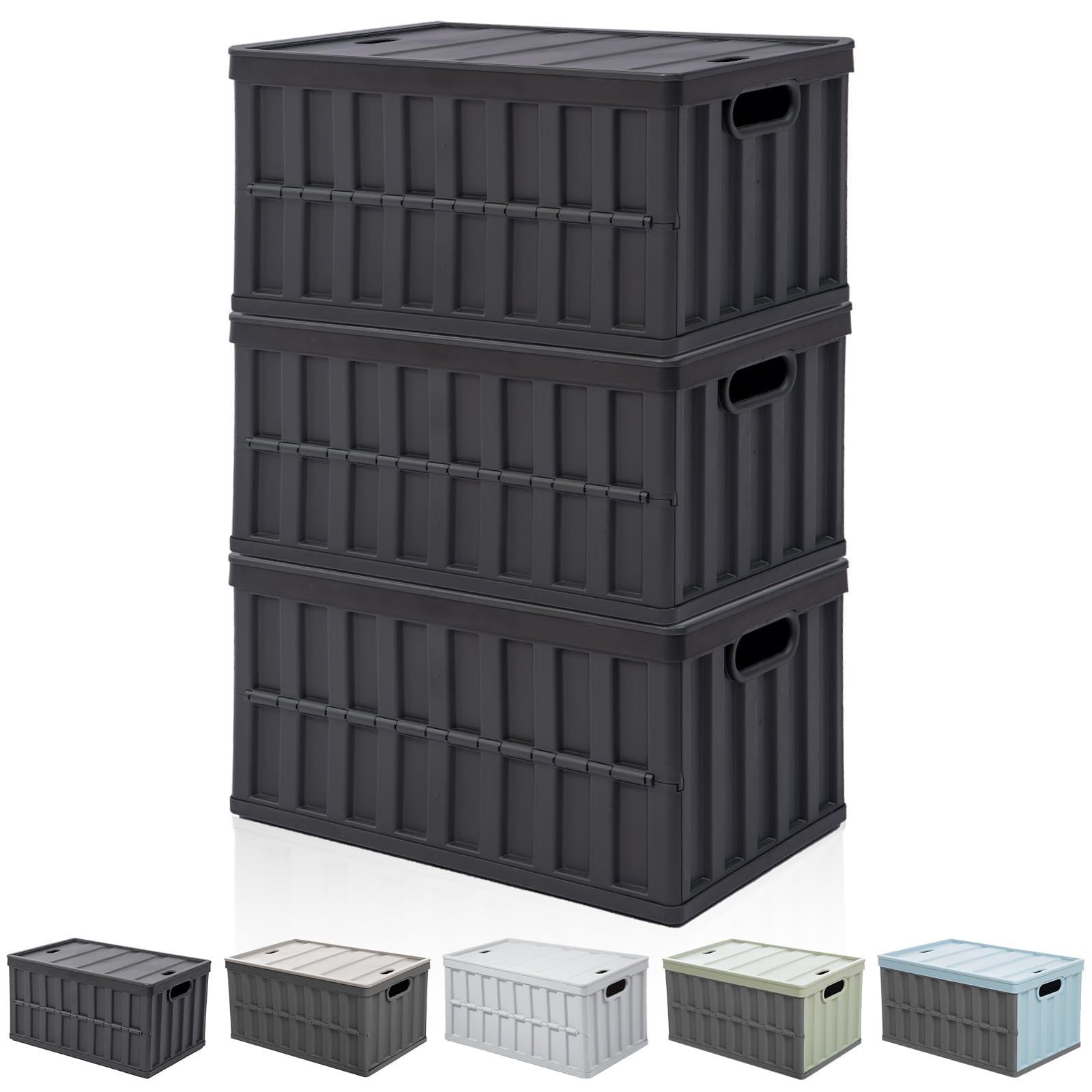 収納ボックス　折りたたみ式ボックス　32L×3 個　折りたたみコンテナ 収納力UP】コンテナ ボックス 折り畳みコンテナ 64L*3個 大型