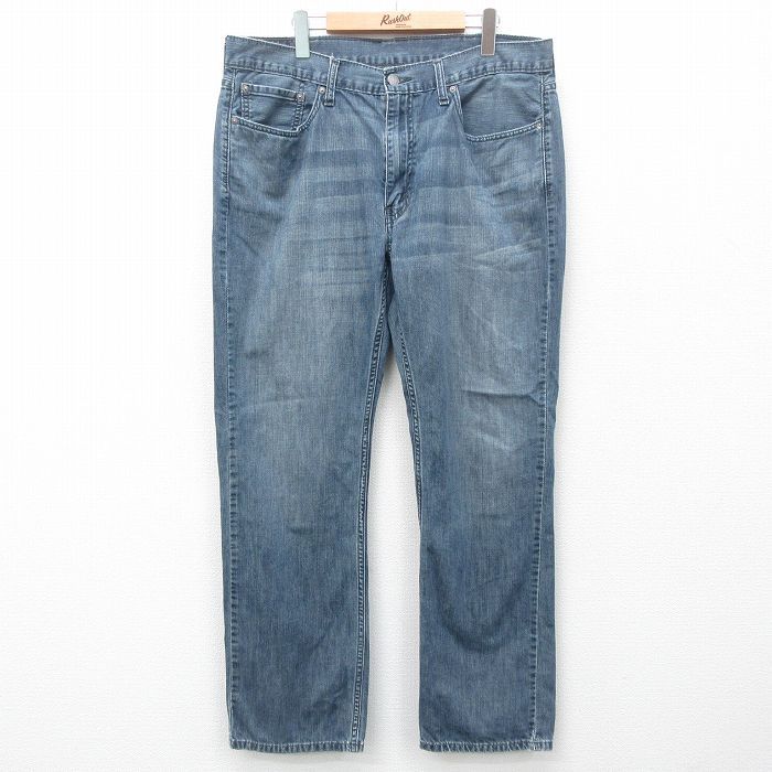 W38/古着 リーバイス Levis 514 ジーンズ メンズ ヒゲ コットン 紺 ネイビー デニム 24may24 中古 ボトムス ジーパン Gパン ロング パンツ