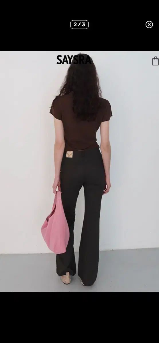 せいすら ブーツカット チノパンツ 茶色 m