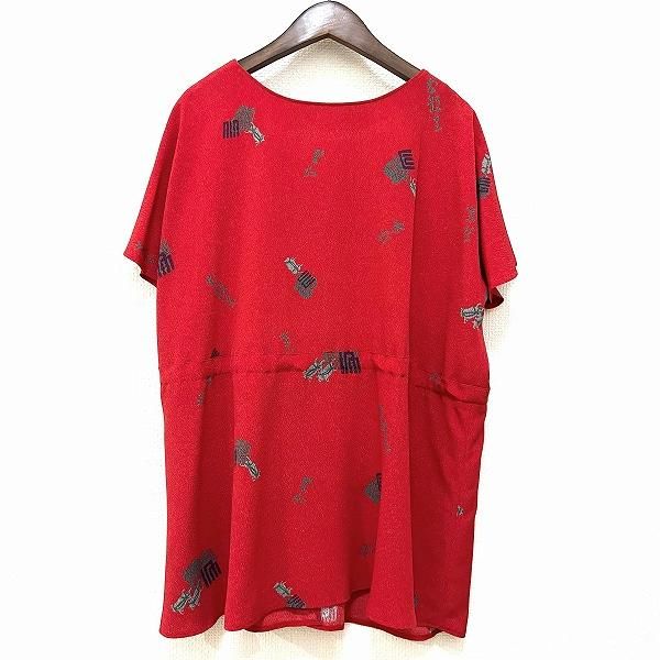 【美品】詩仙堂　花柄幾模様の半袖チュニック snc シセンドウ 詩仙堂 トモ コレクション TOMO COLLECTION