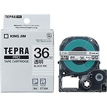 KING JIM 節約 PROテ-プカ-トリッジ 透明ラベル 黒文字ST36K 36mm