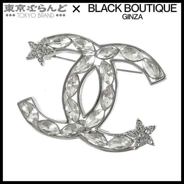 CHANEL ブローチ ココマーク メタル/ラインストーン シルバー
