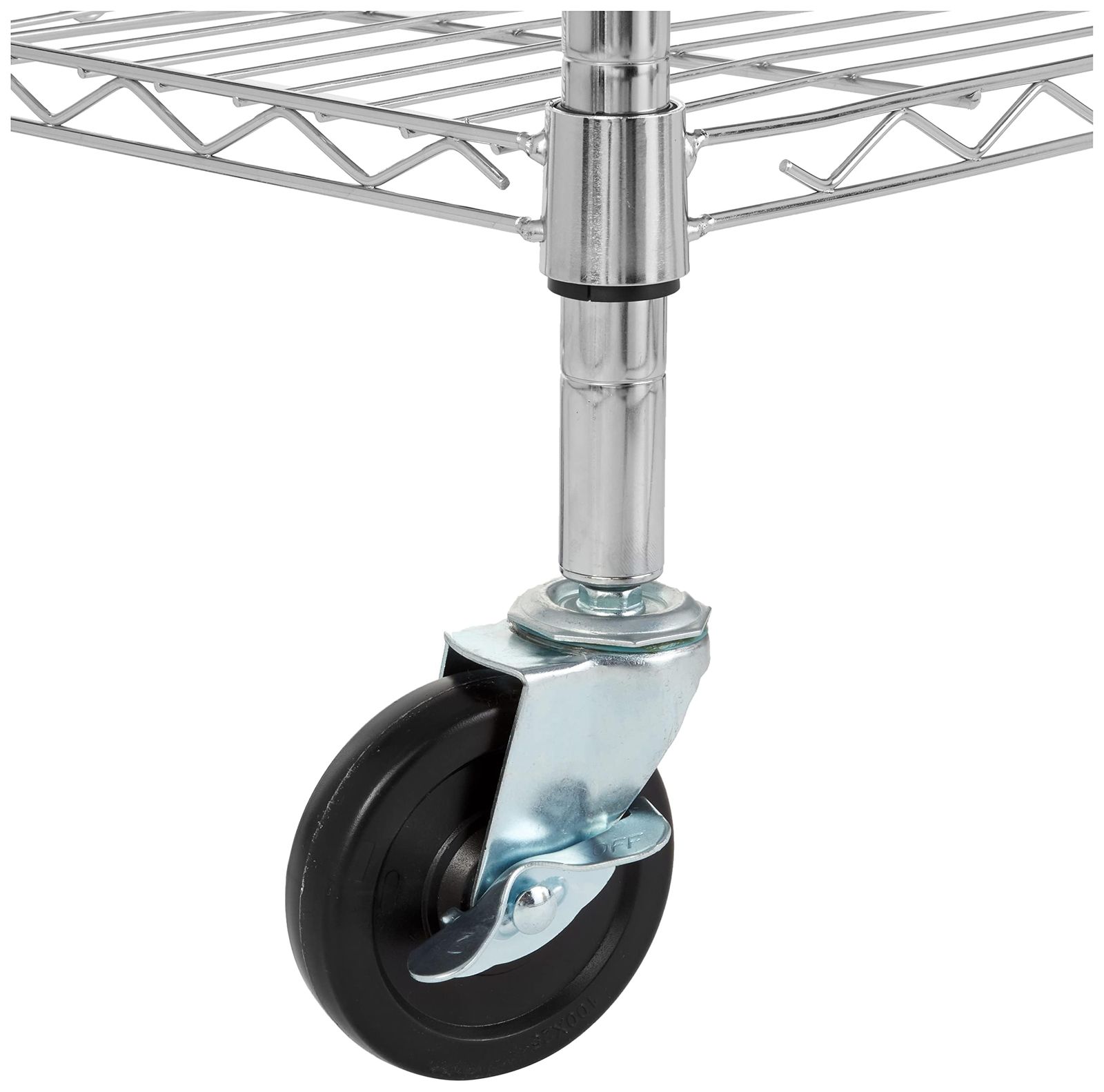 メタルラック キャスター付き 棚 耐荷重200kg 5段スチールラック 幅76×奥行36×高さ165cm ベーシック クローム NEXPOTALLINN_EU