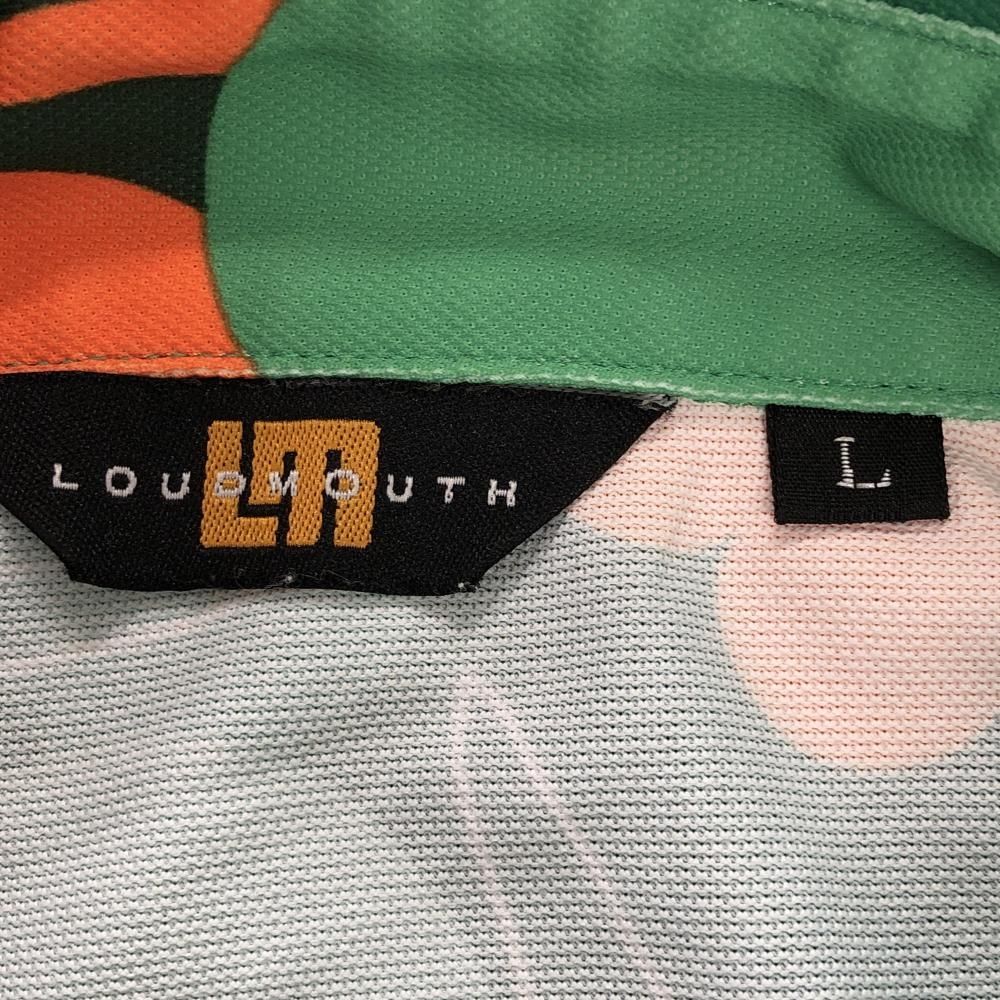 Loudmouth - 【美品】ラウドマウス 半袖ポロシャツ グリーン×オレンジ クローバー総柄 ラッキーオレンジ メンズ L ゴルフウェア LOUDMOUTH 美品】ラウドマウス 半袖ポロシャツ グリーン×オレンジ
