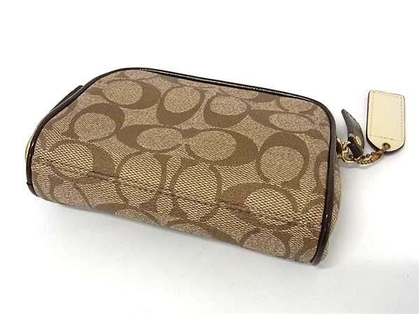 □美品□ COACH コーチ シグネチャー PVC×レザー マルチポーチ マルチ 