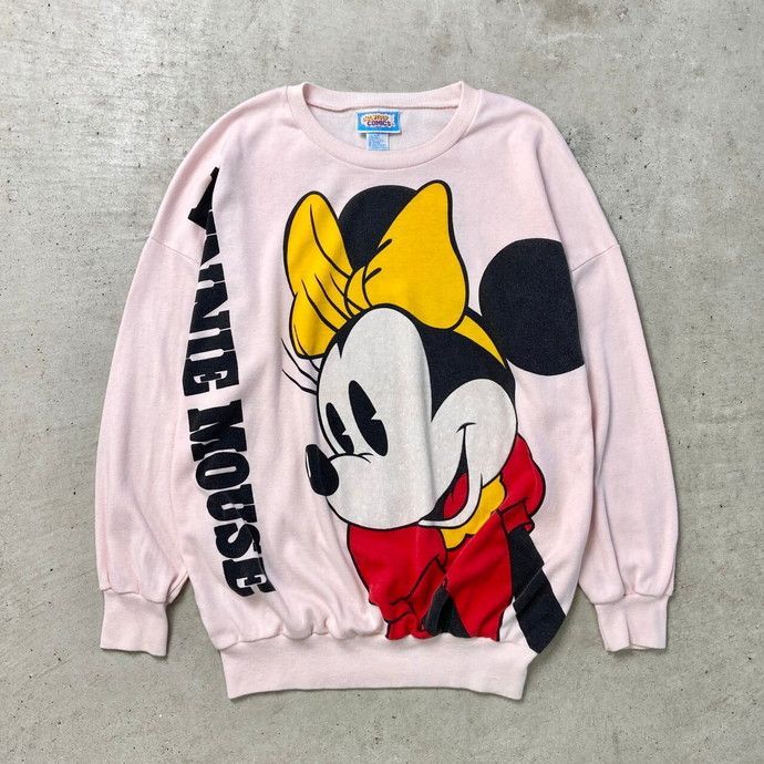 80~90年代 MINNIE MOUSE ミニーマウス 両面プリント スウェット