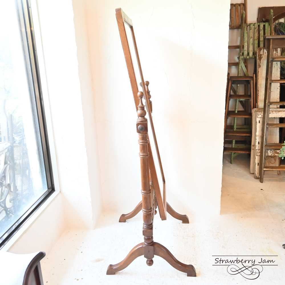 IFU-398 フランスアンティーク ミラー 姿見 全身鏡 スタンドミラー