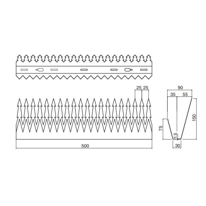 シロクマ デルタアロー忍び返しW形 電解研磨 FG-5W