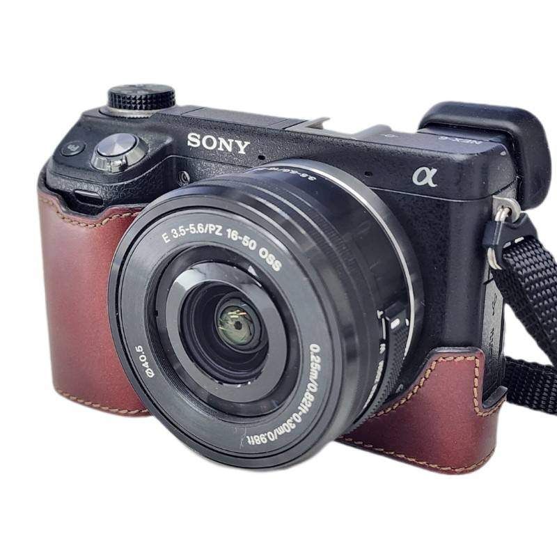 SONY NEX-6 パワーズーム　レザーケース付き SONY 中古 1年保証 美品 NEX-6 パワーズームレンズキット (PZ 16