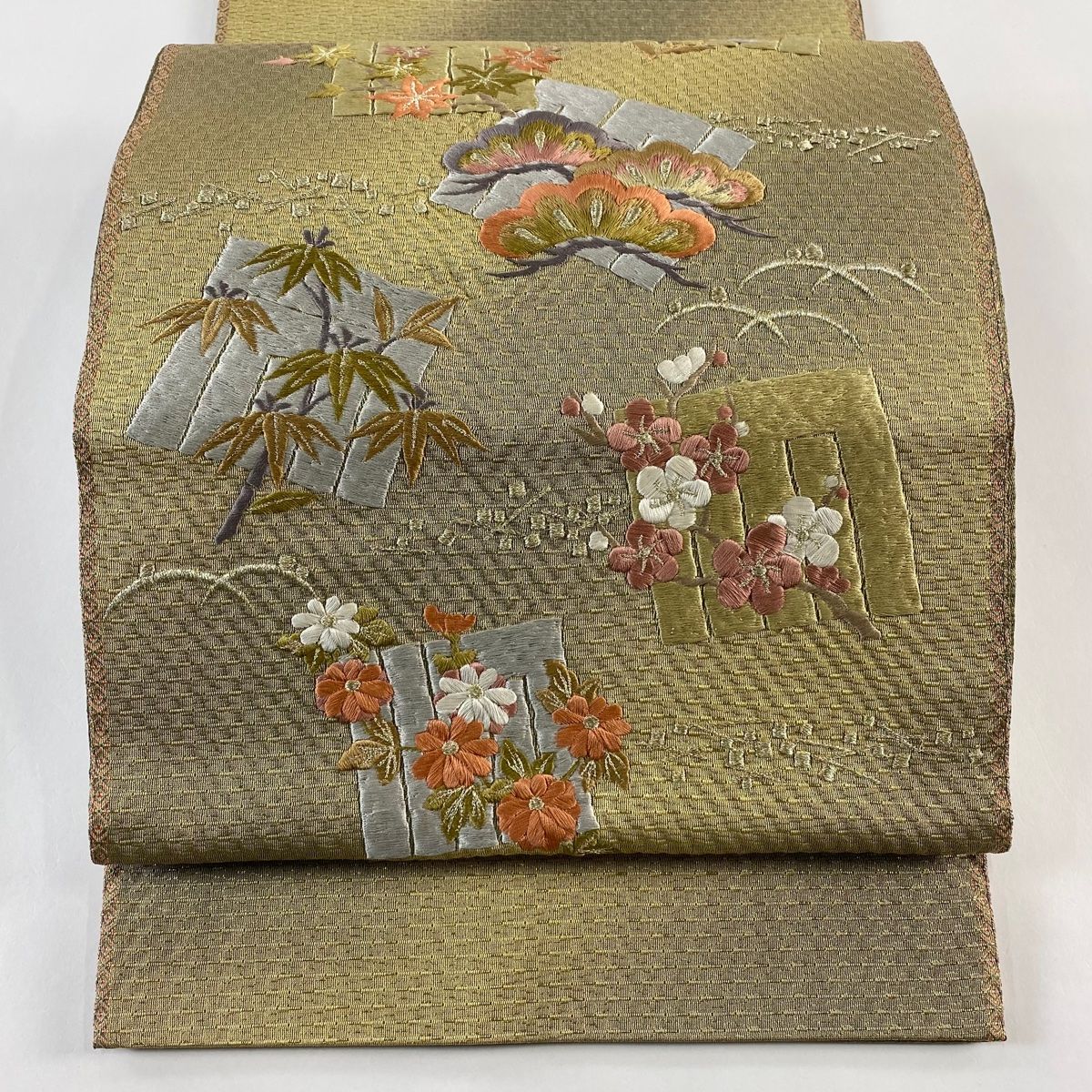 袋帯 美品 秀品 お太鼓柄 正絹 【中古】 楽天市場】袋帯 美品 秀品 龍 雲 金糸 箔 灰紫 お太鼓柄 正絹 【中古】 : バイセル 楽天市場店 
