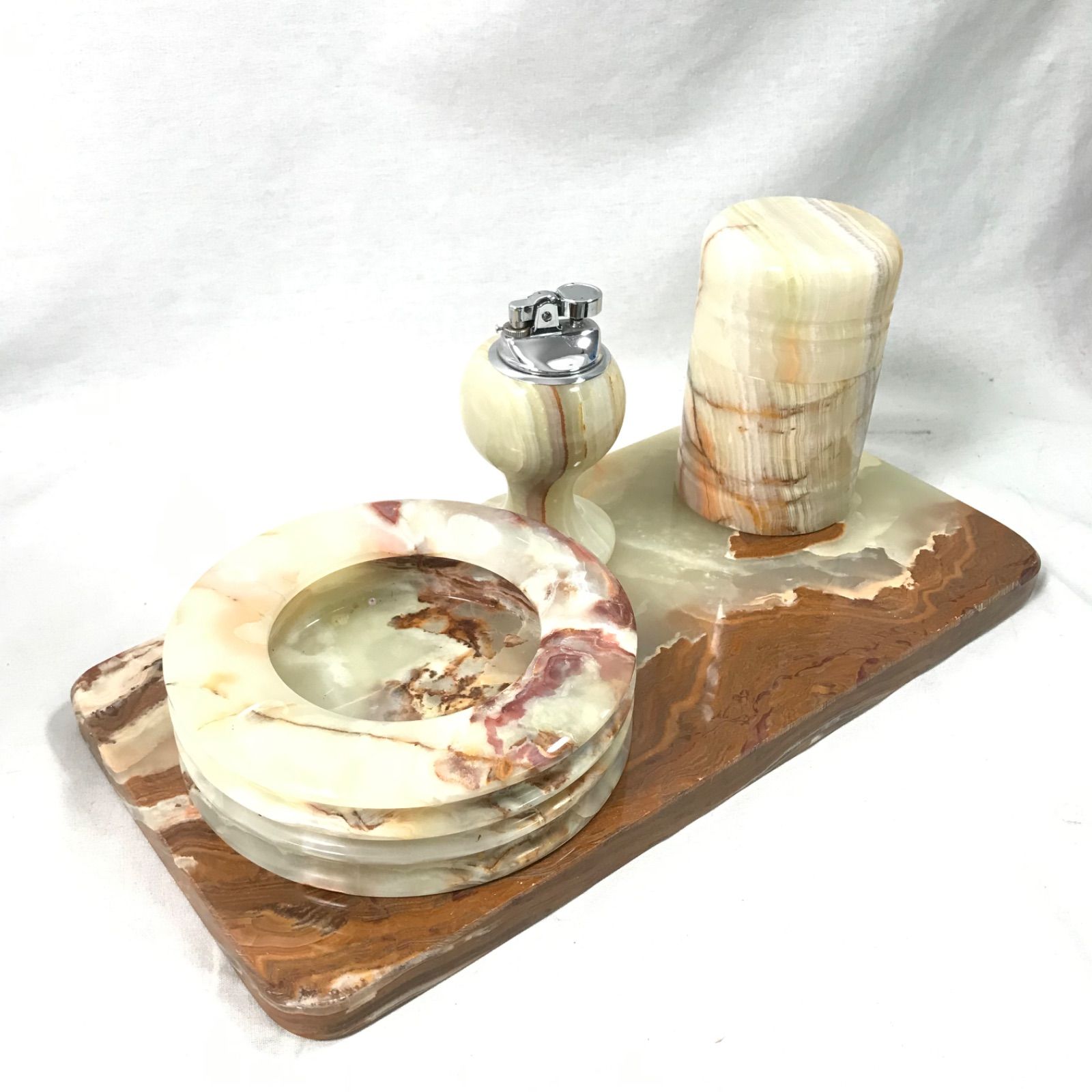 大理石 ライター 灰皿3点セット