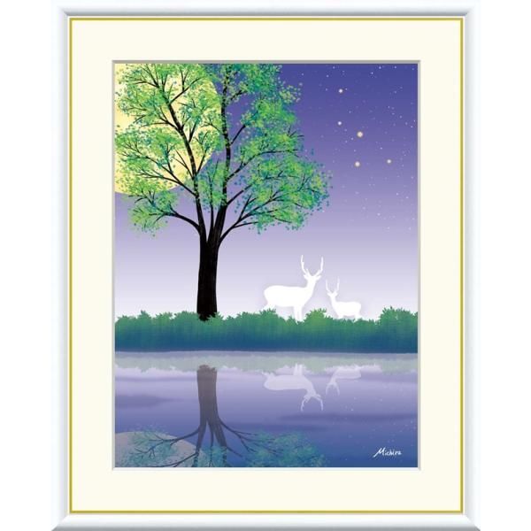 高精細デジタル版画 額装絵画 佐藤恵風作 「きっと叶うよ あなたの想い」 F8 額縁 油絵⁄油彩額縁 成型フレーム 9232N SM ゴールド 金 シルバー 銀 7