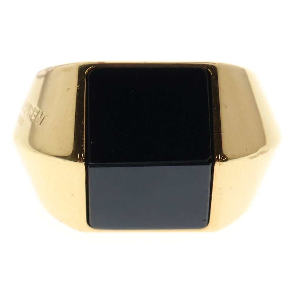 SAINT LAURENT PARIS サンローランパリ サンローラン 指輪 リングゴールド×ブラック GP WWW_SHINETEETH_COM