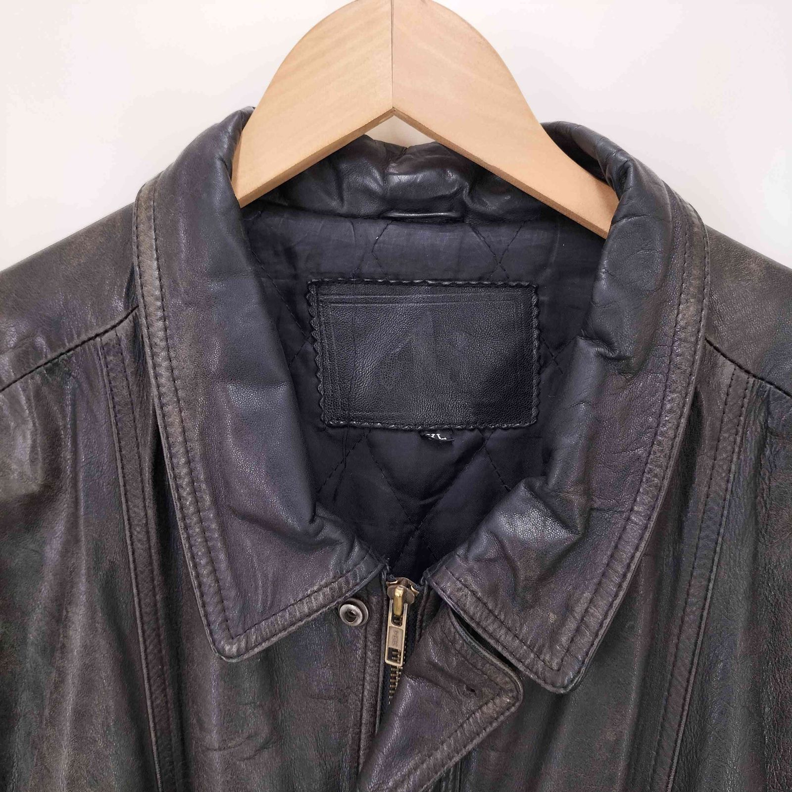 未使用近い Retro Grade 2472 ラムレザージャケット XL 黄裏地 レトログレード Retro Grade/ラム レザー シングル ライダース
