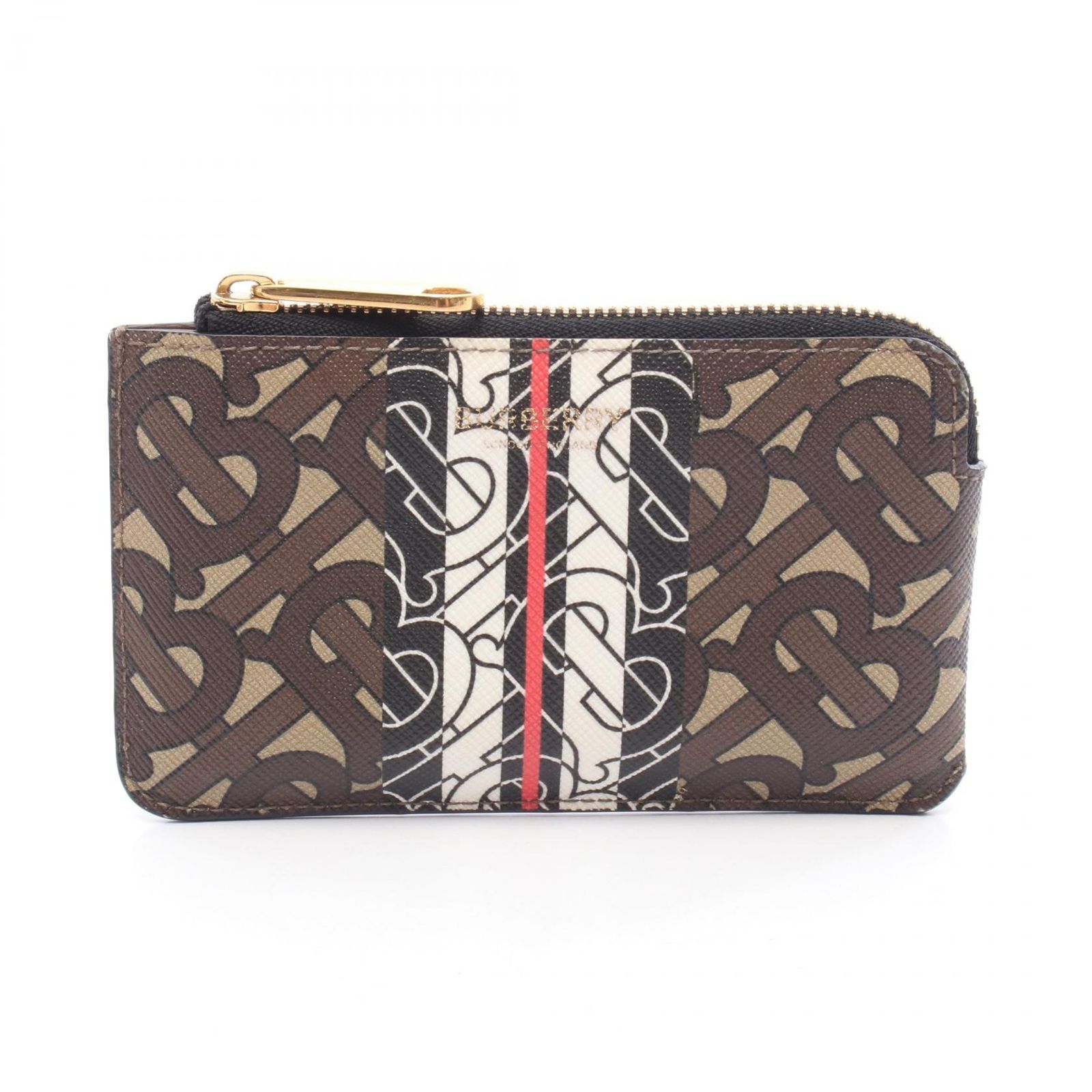 バーバリー TBモノグラム コーティングキャンバス コインケース バーバリー BURBERRY コインケース TBモノグラム ブラウン PVC