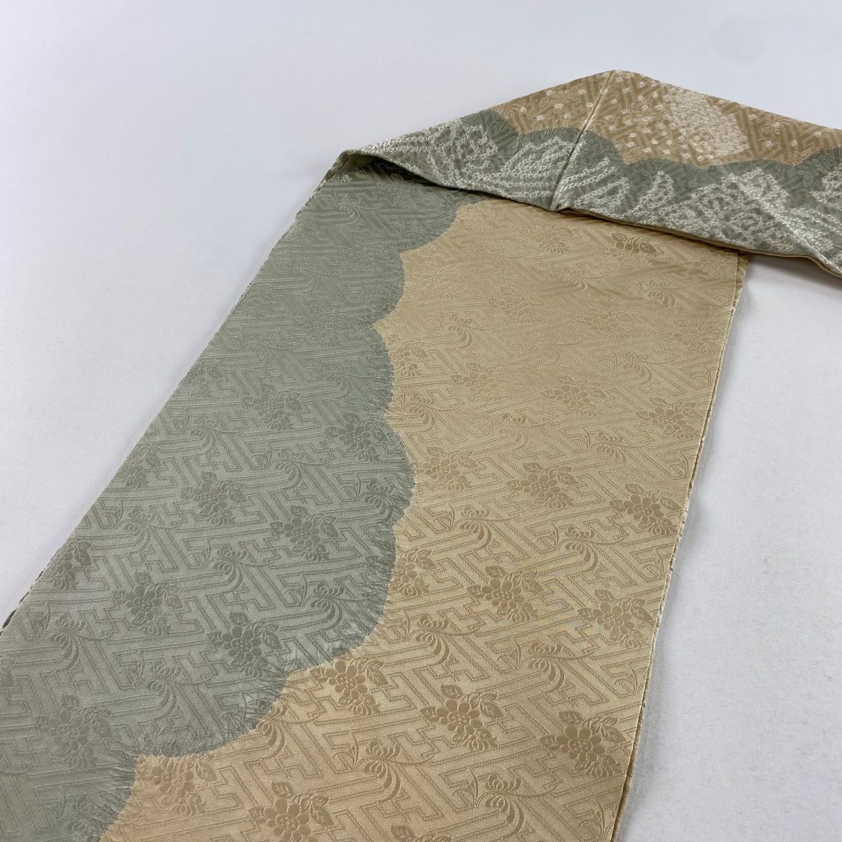 平和屋着物○男性 角帯 市松文様 正絹 逸品 CAAX1539hy