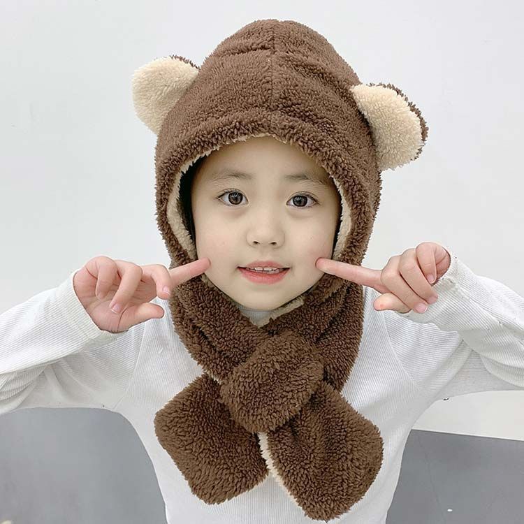 福袋売れ残りセール どんぐりちゃん セット ネックウォーマー ニット帽子 ブラウン スキー・スノーボードアクセサリー