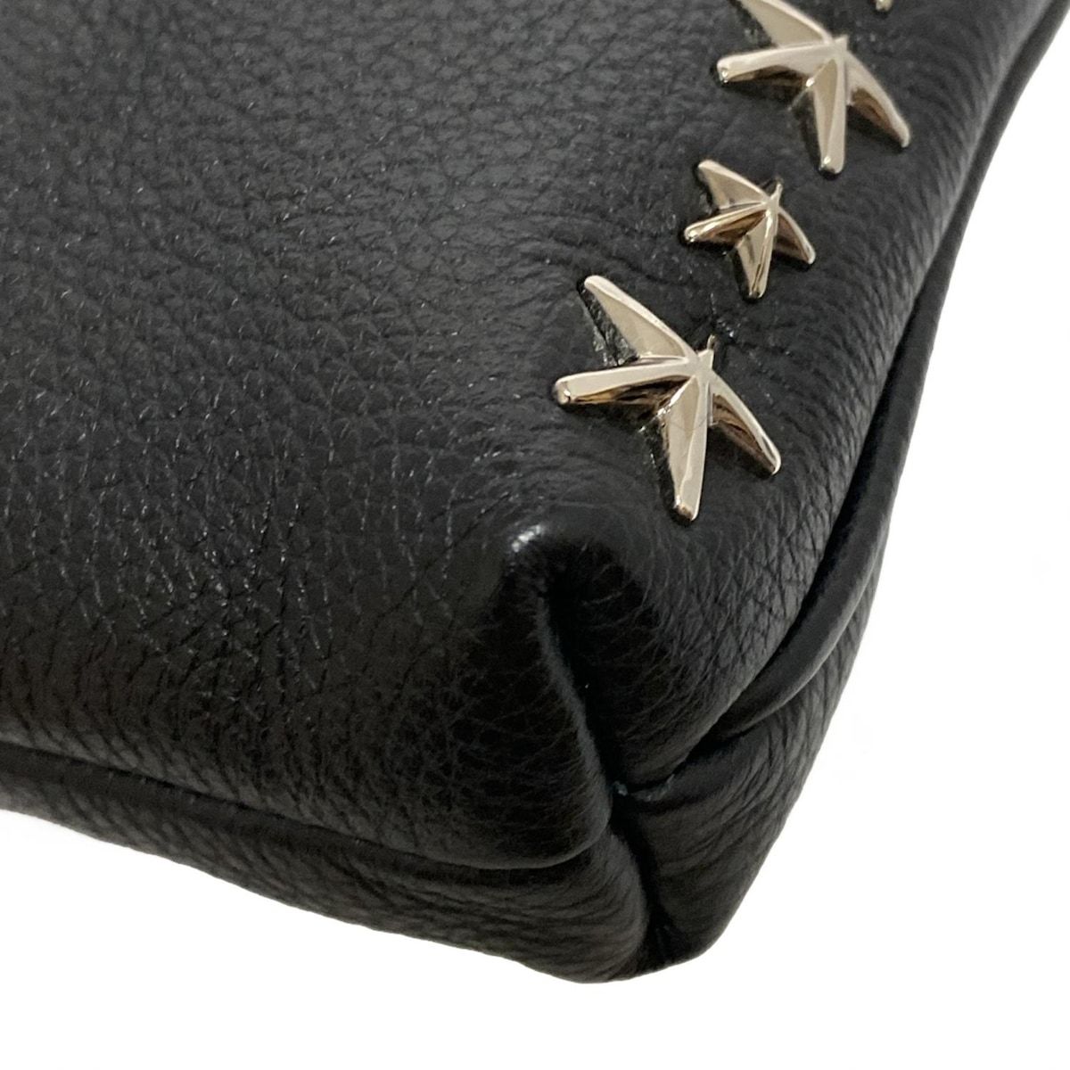 JIMMY CHOO ショルダーバッグ 黒 星型スタッズ 付属品あり JimmyChooブラック 星スタッズ型ショルダーバッグ 美品 正規品