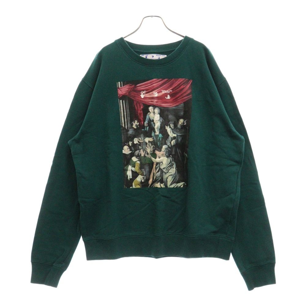 OFF-WHITE (オフホワイト) 20AW Caravaggio Painting Sweatshirt OMBA025E20FLE004  カラヴァッジオ ペインティング スウェットトレーナー グリーン - メルカリ