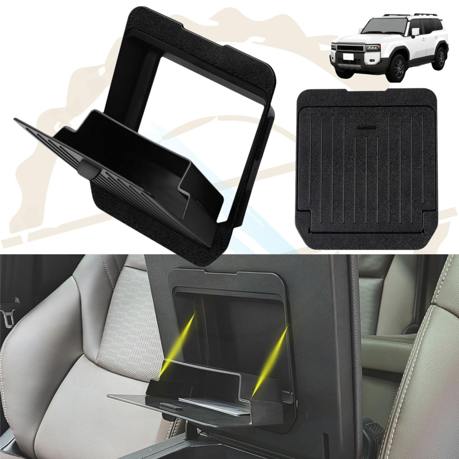 新品 DodoxDIY 適用 新型ランドクルーザー 250系 ランクル 250 カスタム パーツ アクセサリー コンソールボックスインナートレイ アームレスト隠しボックス 車 収納ボックス 車種専用内装グッズ ブラック