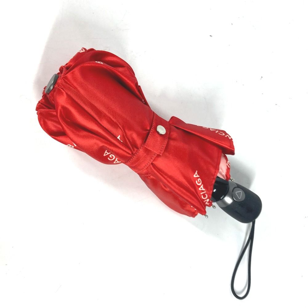 BALENCIAGA バレンシアガ 傘 ロゴ 折り畳み傘 ナイロン レッド - メルカリ