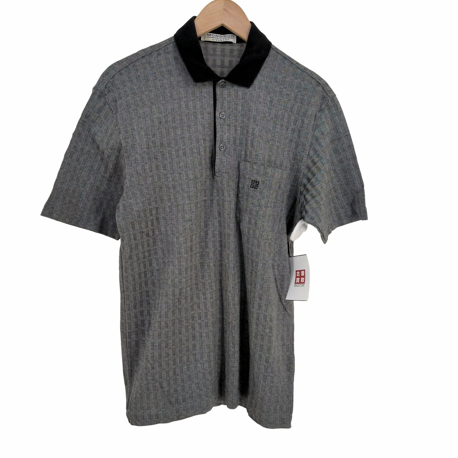 MONSIEUR GIVENCHY ポロシャツ ネイビー/ブラウン ジバンシィ MONSIEUR by GIVENCHY 90S ロゴ刺繍ポロシャツ メンズ 表記