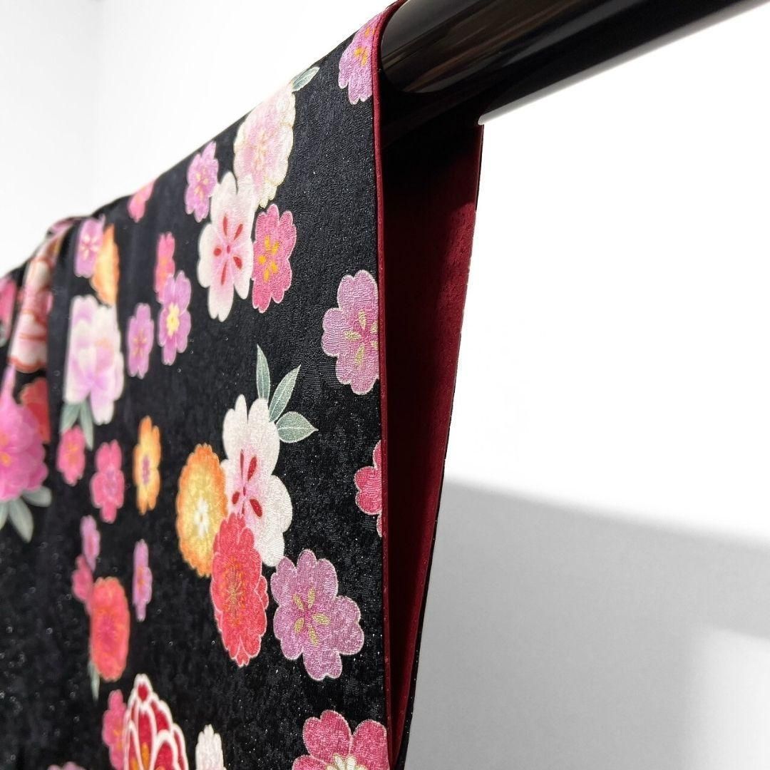 銀通し 金駒刺繍 金彩 牡丹 桜花 振袖 成人式 晴れの日 着物