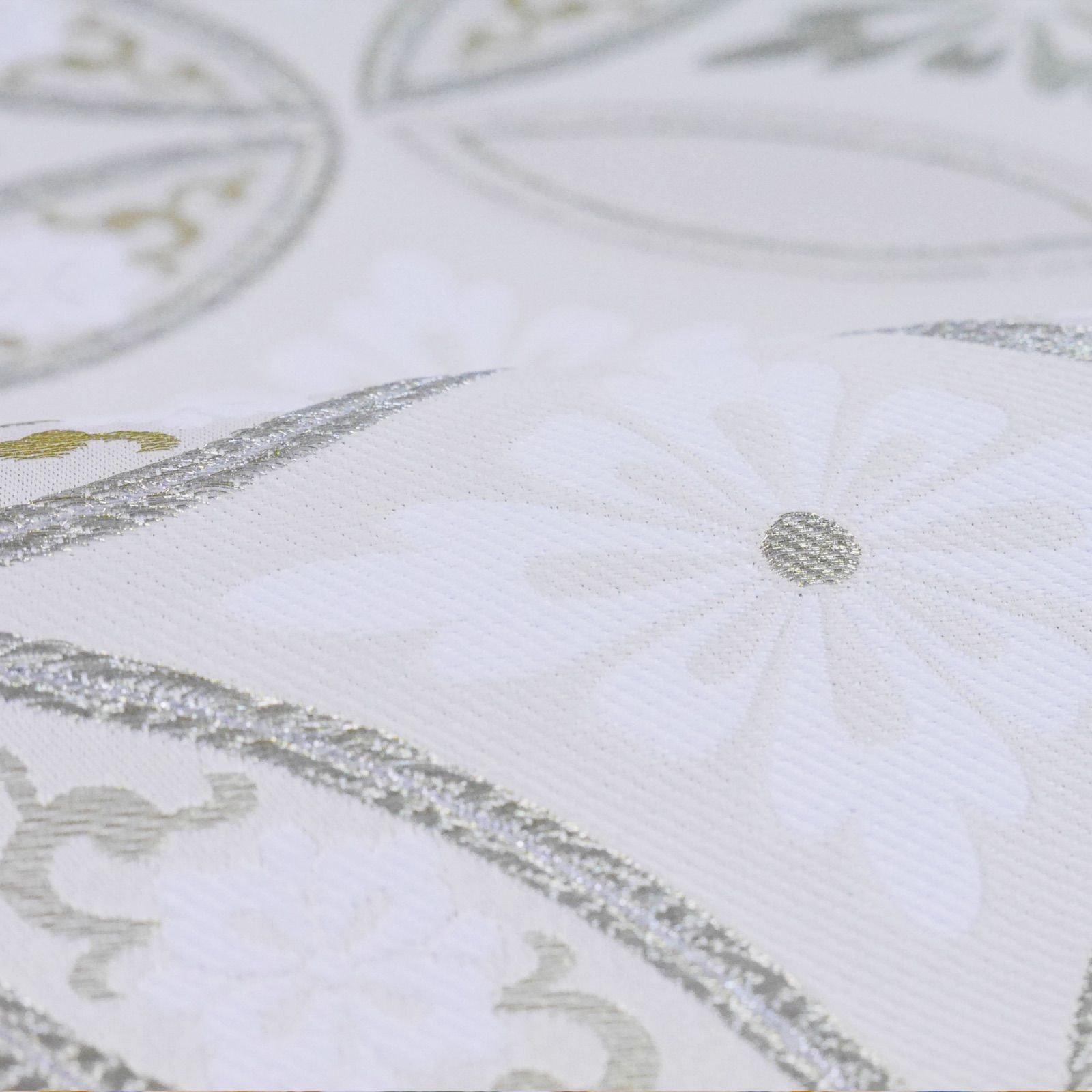 仕立て上がり フォーマル 袋帯 古典 七宝 銀 金 ゴールド シルバー 小杉織物 お仕立て上がり 留袖 結婚式 成人式 振袖用 訪問着用 正装 和装 khukuroobi-14