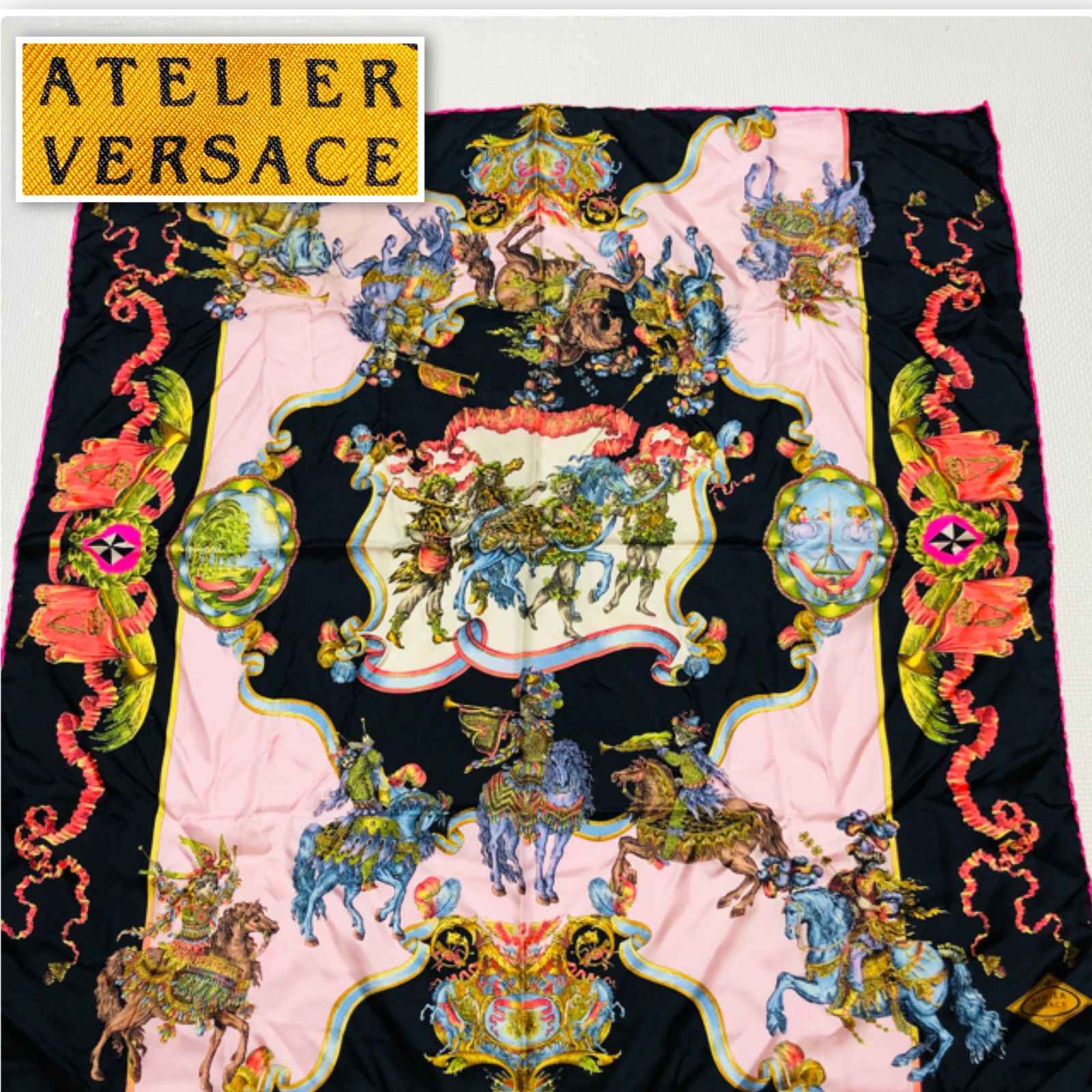 ATELIER VERSACE 大判シルクスカーフ マルチカラー ヴェルサーチ