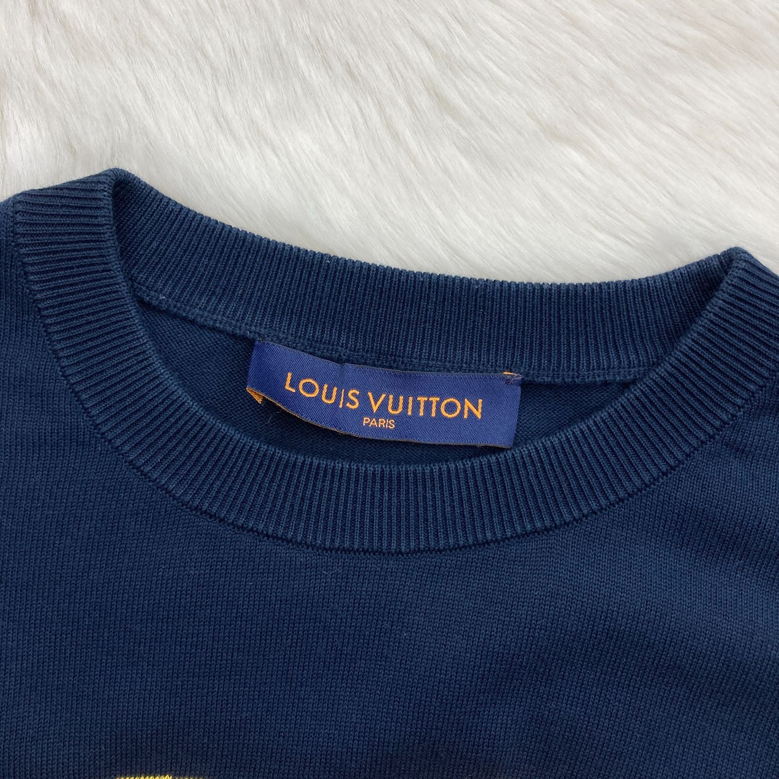 LOUIS VUITTON ルイヴィトン 22SS × NIGO インタルシアハート ロゴ 半袖 ハイゲージ コットン ニット カットソー L  PAWNSHOPRiZ パウンショップリズ - メルカリ