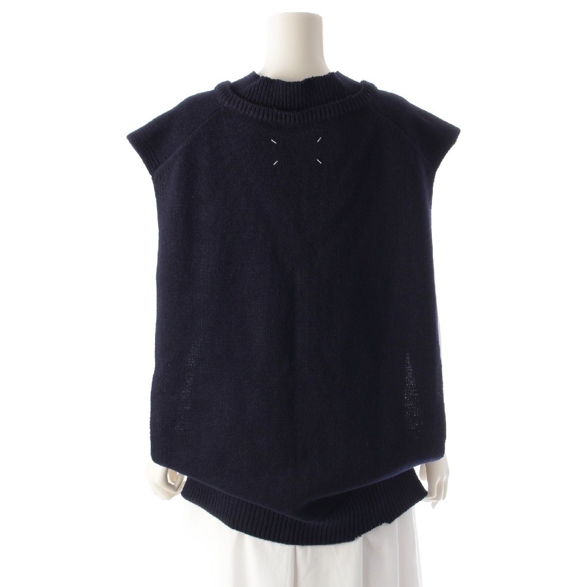 メゾンマルジェラ 22AW 4 14 ウール コットン Vネック ニット ベスト  