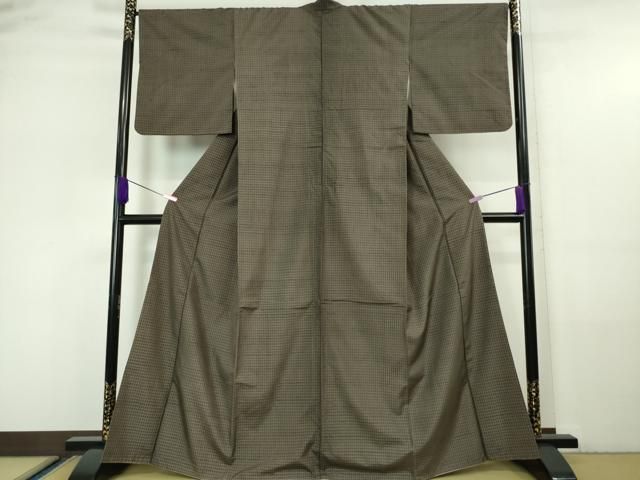 平和屋本店□極上 紬 格子 逸品 DZAA5950kh5 【公式通販】