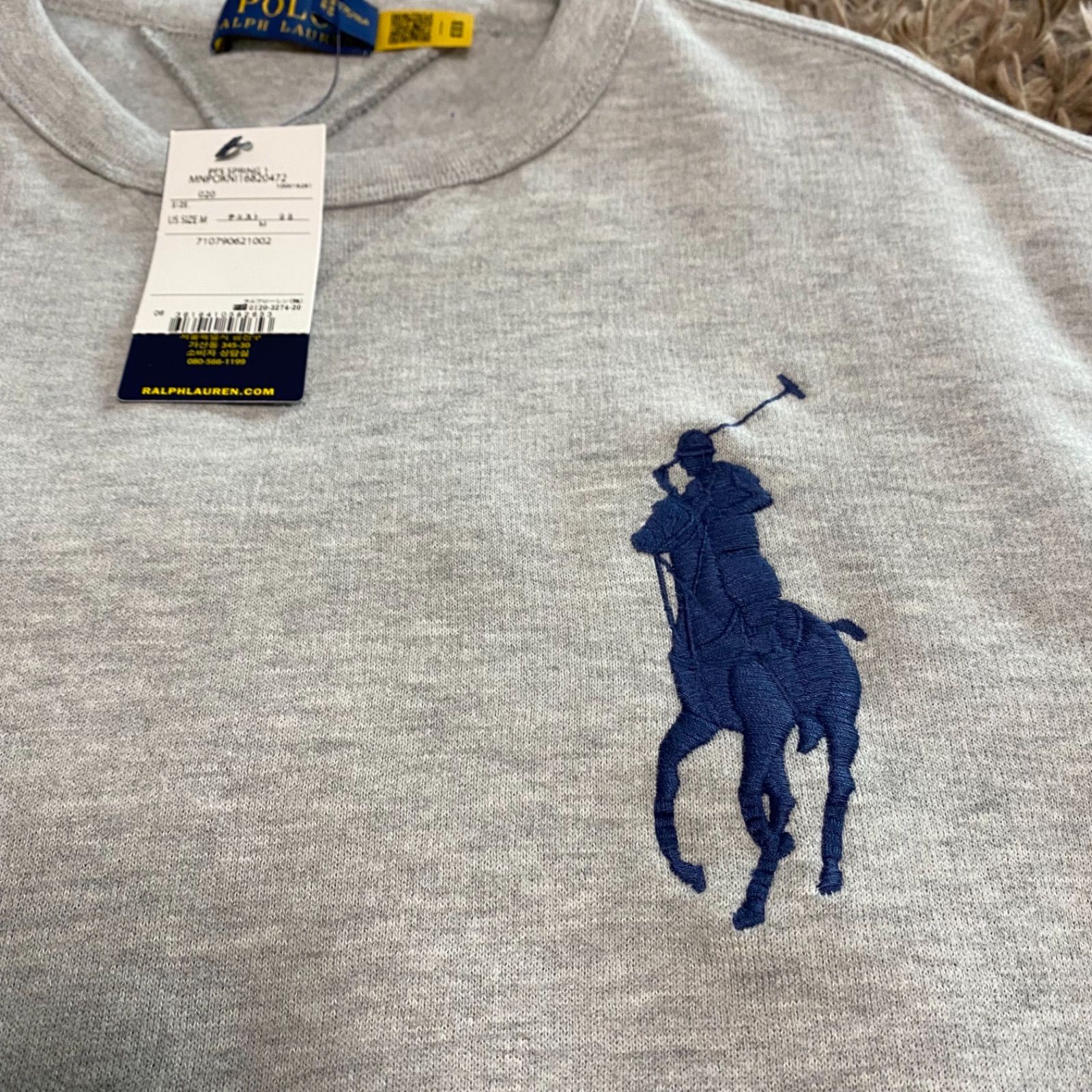 新品】POLO RALPH LAUREN ビックポニー刺繍スウェット グレー - メルカリ