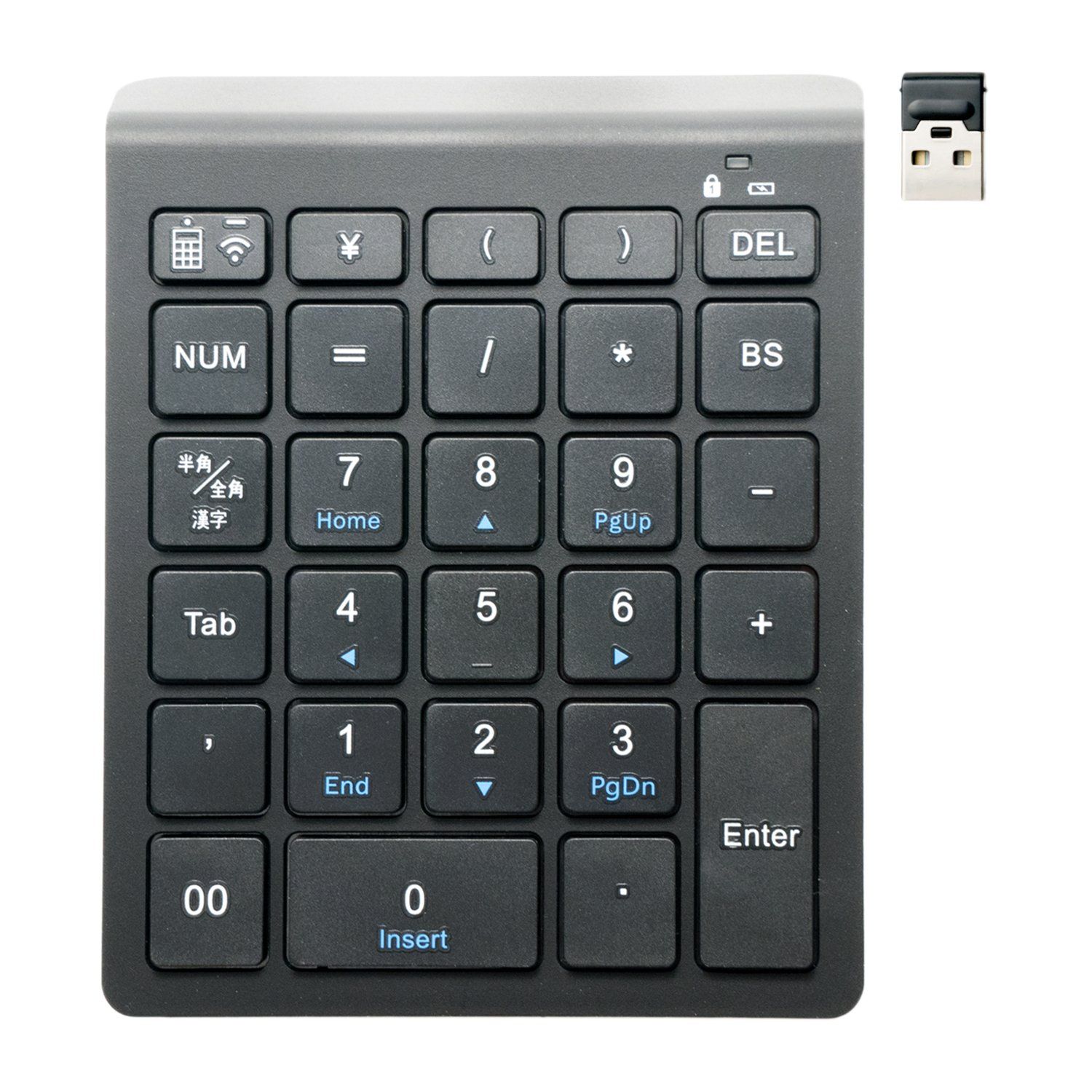 ミヨシ MCO Windows用 ワイヤレステンキー 2.4GHz接続 5列・28キー アイソレーション式 ブラック TEN24G01/BK [ブラック] [Win専用/2.4GHz接続]