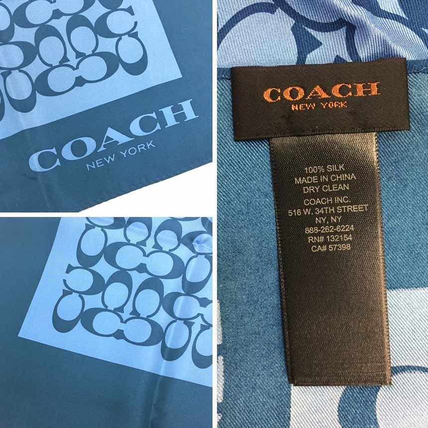 COACH コーチ シグネチャー　スカーフ　シルク　aq7064