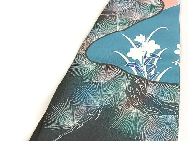 平和屋着物□豪華黒留袖 作家物 御所車草花文 暈し染め 金彩