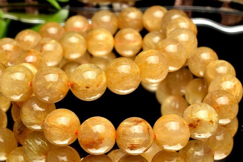 満杯！ ゴールドルチルクォーツ 10.5mm ブレスレット 1個売り パワーストーン 天然石 _BG5321-105