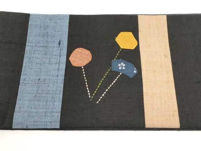 平和屋着物□日展染色作家 高久空木 ろうけつ染 塩瀬 つけ帯 手描き