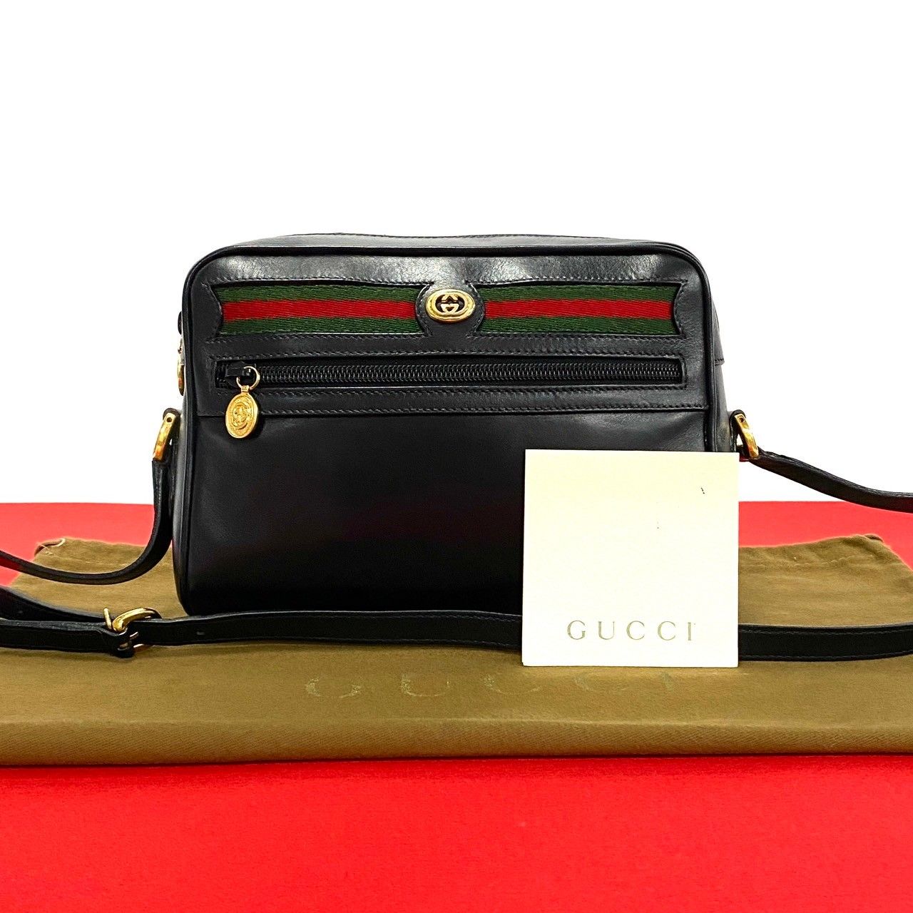 OLD GUCCI ショルダーバッグ シェリーライン 【希少、ヴィンテージ】 美品！希少◇GUCCI オールドグッチ シェリーライン◇ショルダー