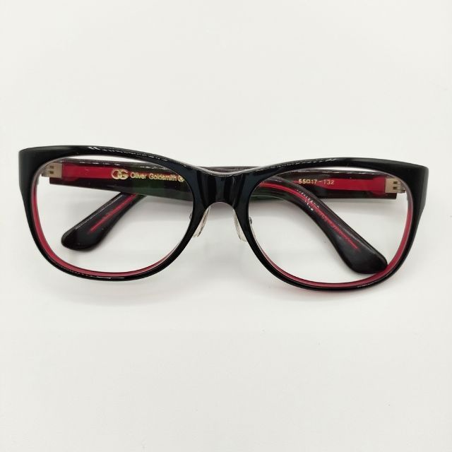 Oliver Goldsmith CAT 55□17-132 度なし メガネ ブラック レッド  