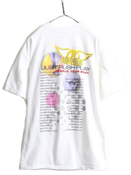 【お得なクーポン配布中!】 未使用 00s オールド エアロスミス 2001 ツアー プリント Tシャツ L
