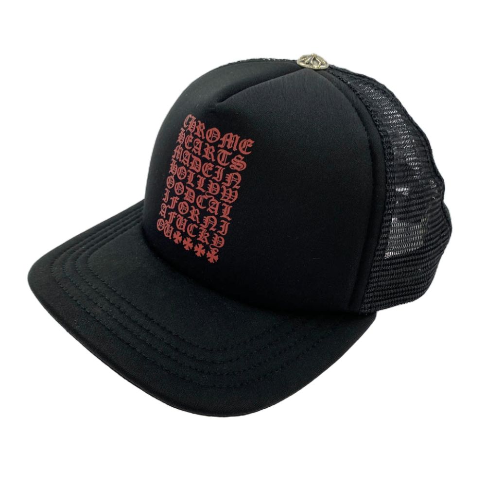 CHROME HEARTS クロムハーツ 原本無 TRUCKER CAP トラッカー メッシュキャップ ヴァーティカルロゴ クロスボール付 帽子 ブラック系