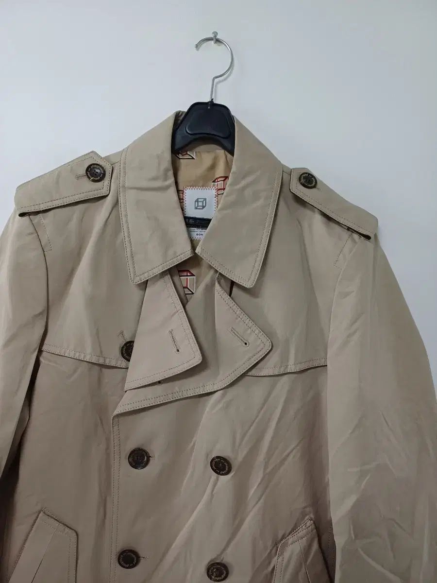 メンズ ボーン ダブル トレンチコート ベージュ 95