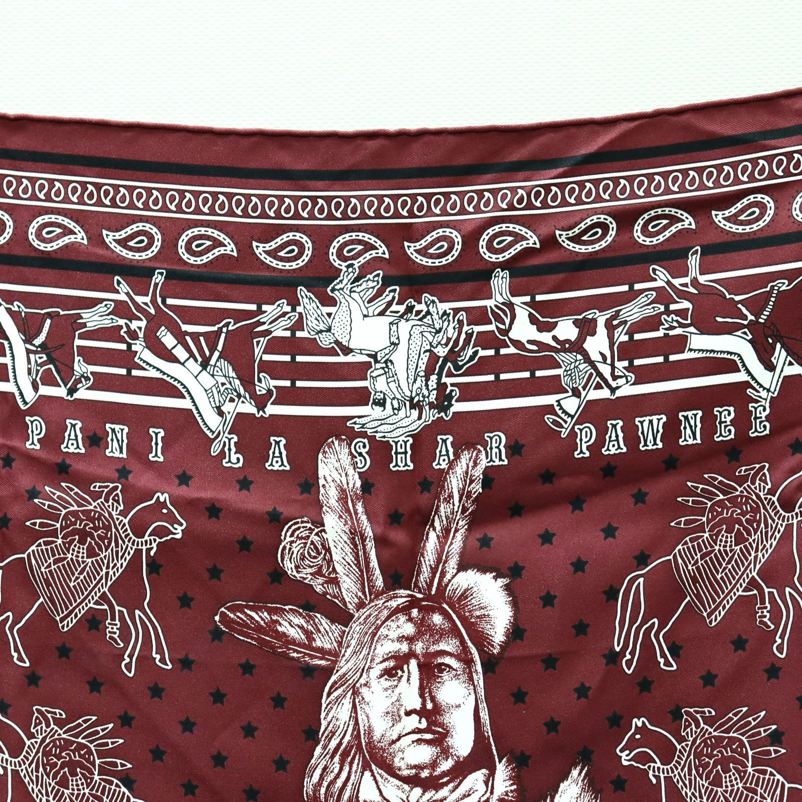 美品　エルメス カレPANI LA SHAR PAWNEE パウニー族の首長 HERMES】【PANI LA SHAR PAWNEE】【フランス製】エルメス『カレ